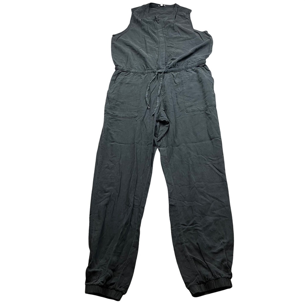 Splendid Jogger Jumpsuit Womens LBlack Drawstring Lounge Casual Sleeveless